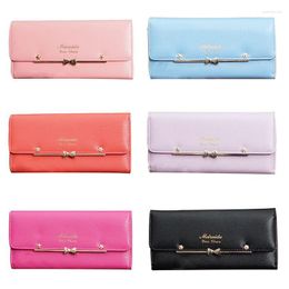 Wallets Women Elegant Wallet Simple Bowknot Korean Long Hasp For Lady Students K3KF