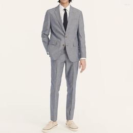 Men's Suits Suit Men Dark Grey Summer Jacket Pants Two Piece Groom Wedding Notched Lapel Terno Elegant Slim Fit Blazer Custom Outfits 2023