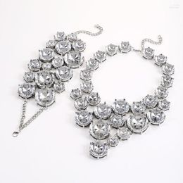 Choker Dvacaman Crystal Embellished Necklace In Clear For Women High Quality Bright Rhinestone Pendant Luxury Jewellery Wedding