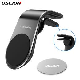 USLION Car Phone Holder For Phone In Car Mobile Support Magnetic Phone Mount Stand For Tablets And Smartphones Suporte Telefone