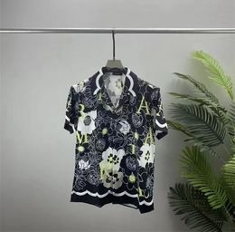 Designer Shirt Mens Button Up Shirts print bowling shirt Hawaii Floral Casual Shirts Men Slim Fit Short Sleeve Dress Hawaiian t-shirt M-3XL RQREW1