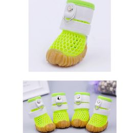 Shoes Summer Dog Rain Shoes Breathable Mesh for Small Dogs Cats Antislip Chihuahua York Teddy Pomeranian Boots Sandals Puppy Shoes