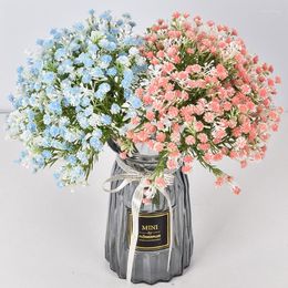 Decorative Flowers 6Pcs Plastic Gypsophila DIY Artificial Flower Floral Bouquet Baby Breathing Fake Silicone Plants Wedding Decoration Home