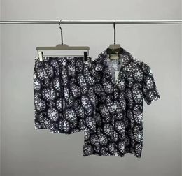 Mens Flower Tiger Print Shirts Casual Button Down Short Sleeve Hawaiian Shirt Suits Summer Beach Designer Dress Shirts M-3XL QW6