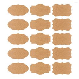 Gift Wrap 600pcs 3 Shapes Self Adhesive Classification Home Office Label Sticker Brown Paper Wrapping Kitchen Restaurant DIY Solid