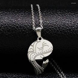 Pendant Necklaces Fashion Girl Prayer Stainless Steel Women Jewlery Silver Color Chain Jewelry Colar N18040S08S08