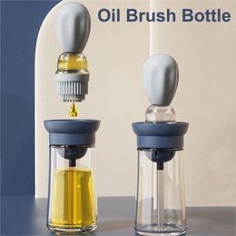 BBQ Grills Oil Bottle Brush Silicone Glass Container Olive Pump Dispenser Cooking Condiment Tool Pastry Steak Barbecue Utensils 230627
