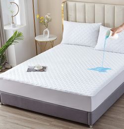 Mattress Pad Quilt Padding Waterproof Cover Fitted Protector Colchao Sheet Bed 230626