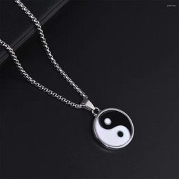Pendant Necklaces Necklace Titanium Steel Amulet Present Fashionable Link Cool Sweater Jewellery Charm Row Round Circle Chain