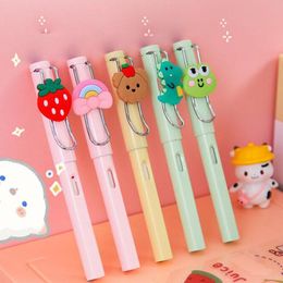 Pencils 36 pcs/lot Creative Animal Fruit Keep Writing Clip Pencil With Eraser Cute Drawing Painting Pens School Office Supplies