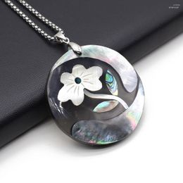 Pendant Necklaces Natural Abalone Shell Tree Of Life With Metal Chain Necklace Chokers For Women Men Jewellery Fashion