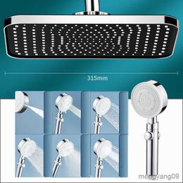 Bathroom Shower Heads Bathroom Inch Large Ceiling Shower Head Top Over-head Shower Sprayer Head Rainfall Rain High Presure Shower Head Black R230627