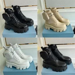 Designer Rois Stiefel Damen Stiefeletten Monolith Boot Mode Australien gebürstetes Leder Nylon Herren Schuhe Plattform abnehmbare schwarze Lady Heels