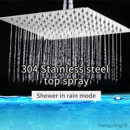 Bathroom Shower Heads 304 Stainless Shower Head Rainfall Shower Head Ultra-thin Rain Shower Square Round Bathroom Accessories 6-12 Inch R230627