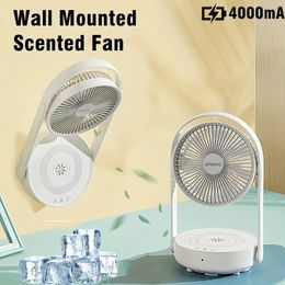 Wireless Small Folding Fan, Air Circulation Fan, Magnetic Suction Remote Control, Hanging Wall Fan