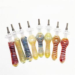 Glass Nectar Collector with 14mm Joint quartz tip Titanium nail Plastic cli Oil Rigs glass Smoking Pipe Smoking Accessories