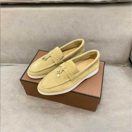 Loafers Shoes Walk Slip-On Leahter Stlye Driver Shoe Loro Lady Lazy Business Casual Flat Trend Suede Comfortable Loro Fashion Women Men Lp Big Size 45