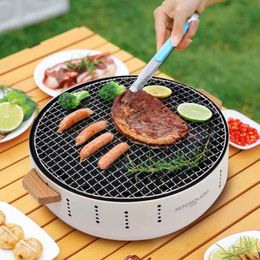 BBQ Grills BBQ Grill Portable Charcoal Barbecue Korean Style Barbecue Camping Grill Suitable for Outdoor Camping Home and Cooking Tea 230626