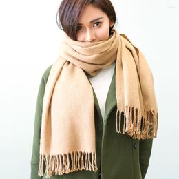 Scarves Korean Version Imitation Cashmere Scarf Autumn And Winter Female Thick Pure Colour Tassel Shawl Students Warm