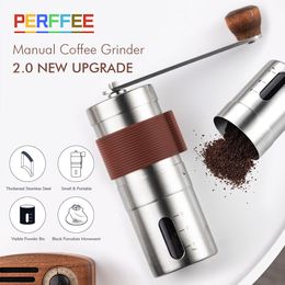 Manual Coffee Grinders Manual Coffee Bean Grinder Portable Mini Handmade Coffee Grinder with Burr Adjustable Ceramic Grinding Core Stainless Steel 230627