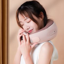 Massaging Neck Pillowws RLESMEN Massage Pillow 42° Heating Annular USB Rechargeable Instrument Travel Home Multifunction Massager 230627