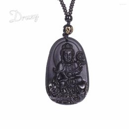 Pendant Necklaces Druzy Bead Chinese Zodiacl Obsidian Rooster Brown And Black Clr Guanyin Head Pendants Transhipped Necklace Buddha