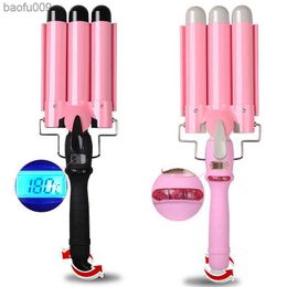 3 Barrel Curling Iron Hair Crimper Professional Hair Waver Curling Deep Waver Adjustable For Salon Home Use L230520