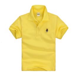 Polos Jumping Metres Teenager Polo Shirts Spring Boys Short Sleeve Solid Colour Full Cotton Lapel Embroidered Buttons School Clothes 230626