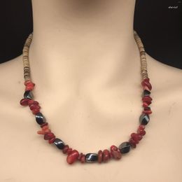 Choker Design Bohemian Fashion Natural Coconut Shell Coral Stone Necklace Suitable For Men And Women Accessories