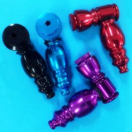 Cool Fat Colourful Aluminium Alloy Mini Pipes Portable Removable Herb Tobacco Philtre Silver Screen Spoon Cap Cover Bowl Handpipes Hand Smoking Cigarette Holder DHL
