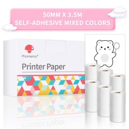 Paper Thermal Paper Phomemo Original Adheisve Sticker Photo Papel Autoadhesivo Colorful Transparent for M02 M02S M02Pro Photo Printer