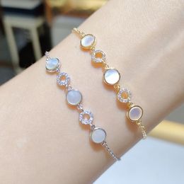 Link Bracelets Trend Bracelet For Women Natural Shell Round Adjustable Pendant 2023 Fashion Young Girl Sweet Jewellery