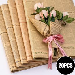 paper 10/20pcs Wrapping Paper Kraft Paper Craft Paper Floral Wrapping Paper Gift Packing Paper English Home Decoration Party Supply