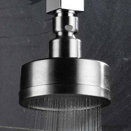 Bathroom Shower Heads Stainless Shower Head Bathroom Round Water Saving Pressure Boost Shower Head Nozzle Top Spray Detachable Washable R230627