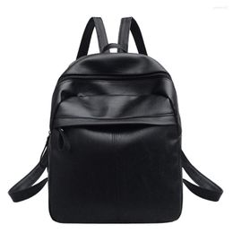 School Bags Women Backpacks High Quality Leather Backpack Satchel Rucksack Black Bag Large Capacity Travel Mochila