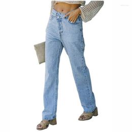 Jeans feminino Calça reta feminina com design exclusivo