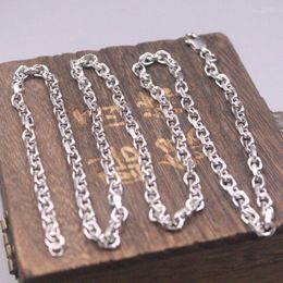 Chains Real 925 Sterling Silver 4mm Cable Link Chain Necklace 23.6inch Lobster Clasp