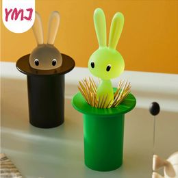 Toothpick Holders Rabbit Holder Cotton Swabs Box Raised Style Storage Case Dispenser Dental Floss Container Home Decor 230627