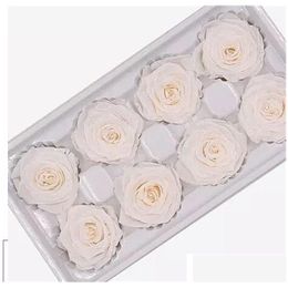 Decorative Flowers Wreaths Roses Gift Box Eternaled Flower 8Pcs/Box Handmade Preserved Eternal Rose Present For Her On Valentines Dhzkt