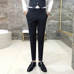 Men's Suits Men's & Blazers 2023 Business Casual Pants Men Suit Black Spring Fall Fashion Male Elastic Straight Formal Classic Trousers