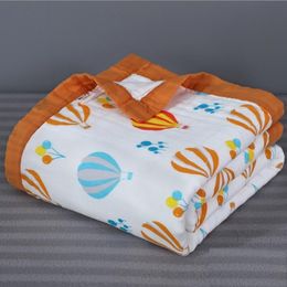 Cobertores Swaddling 120*150cm Musselina Swaddle s 100% Algodão nascido 6 e 4 Camadas Cobertor Infantil Cobertor para Cama de Bebê 230626