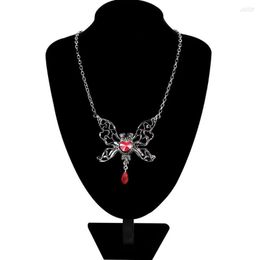 Choker Gothic Statement Skull Necklace Crystal Jewellery Skeleton Pendant Masculine Drop