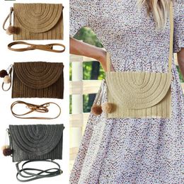 Storage Bags Straw Purse Rattan Bag Summer Beach With Weaving Process For Wallets Cosmetics Shopping