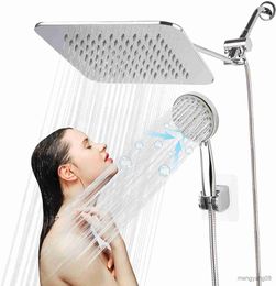 Bathroom Shower Heads High Pressure Fixed Rain Shower Head with Handheld Function Spray Setting in Bathroom Showerhead Set System R230627