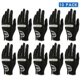 Sports Gloves Pack of 10 PCS Mens Golf Breathable Black Soft Fabric Brand GOG Glove Left Hand Drop Ship 230627