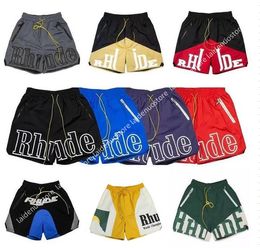 Rhude mass shorts atléticos malha casual masculino homem de alta qualidade de alta qualidade de praia moda de luxo designer casual hip hop casais designer shorts 6546c