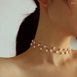 Choker Fashion Simple Pearl Clavicle Chain Necklaces For Women Personality Beach Neck Chokers Short Necklace Collares Jewelry