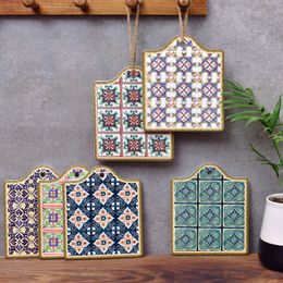 Mats Pads DUNXDECO Table Placemat Coasters Moroccan Floret brick Heat Insulation Pad Kitchen Pot Holder Mesa Vintage Simple Art Desk Decor 230627