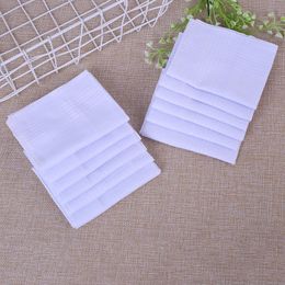 Towels 6pcs Mens White Handkerchiefs 100% Cotton Square Super Soft Washable Hanky Chest Towel Pocket Square 40x40cm