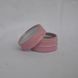 Storage Bottles 100pcs 10ml Pink Aluminium Jar 10g Metal Tin Container Clear Window Cosmetic Containers Nail